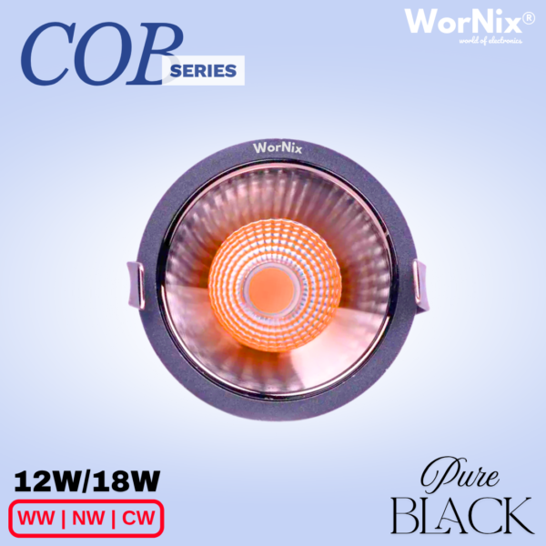 Modern COB Concealed Ceiling Light | Pure Black Finish | High Lumen Light | Long Life Driver-Based LED | Warranty 2 Years