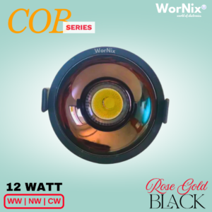 Rose Gold COB 12W LED Concealed Light | Energy Efficient 12W Rose Gold COB LED Downlight for Home & Showroom | Premium Aluminum Black Body | Max Glow COB chip | 2-Year Warranty